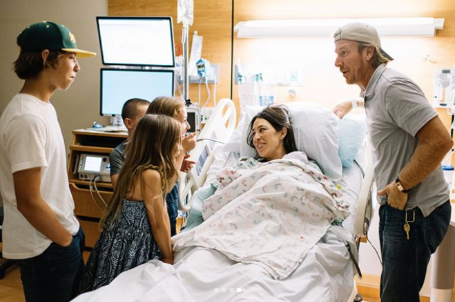 Joanna Gaina with her family after the birth of her youngest child, Crew.